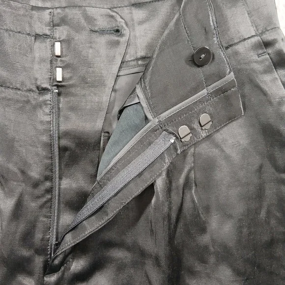 Banana Republic High-Rise Tapered Satin Cargo Pant Black Size 14 Cupro [PO] - Picture 7 of 10
